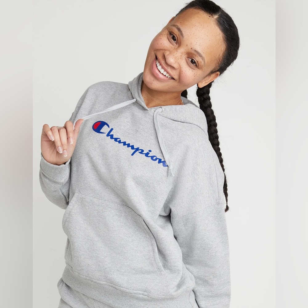 Champion | Gray Durable Fleece Pullover Hoodie
